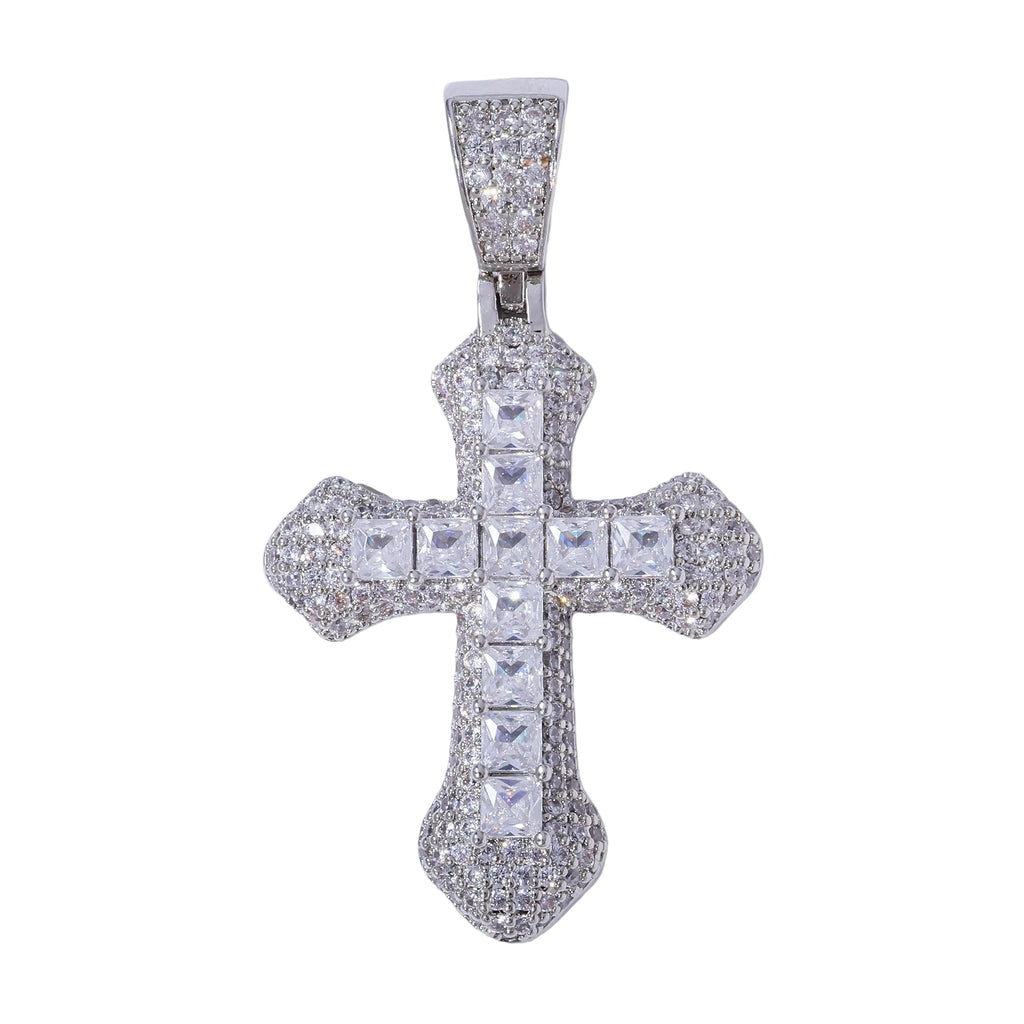 Frosty Cross Pendants - White