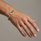 Cross & Opal Bracelet - Yellow