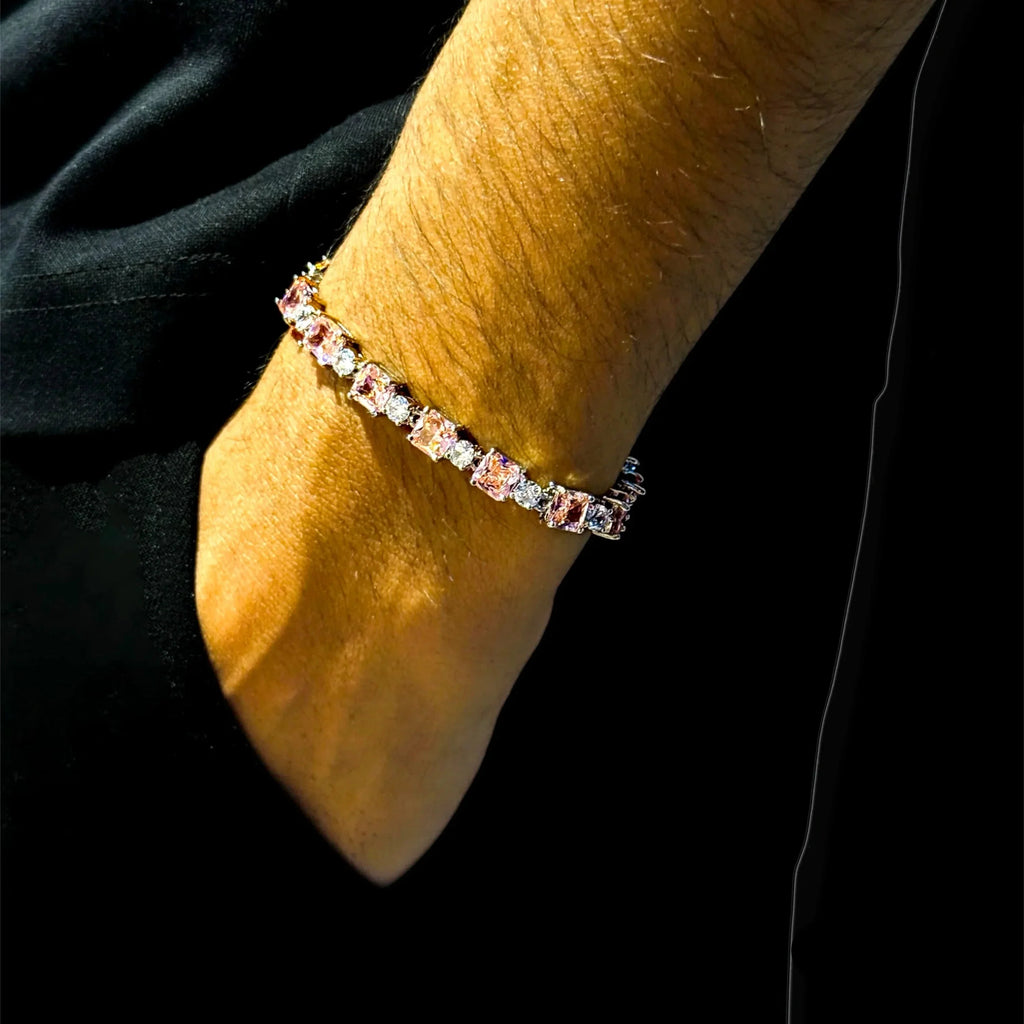 Pink Cube Bracelet - White