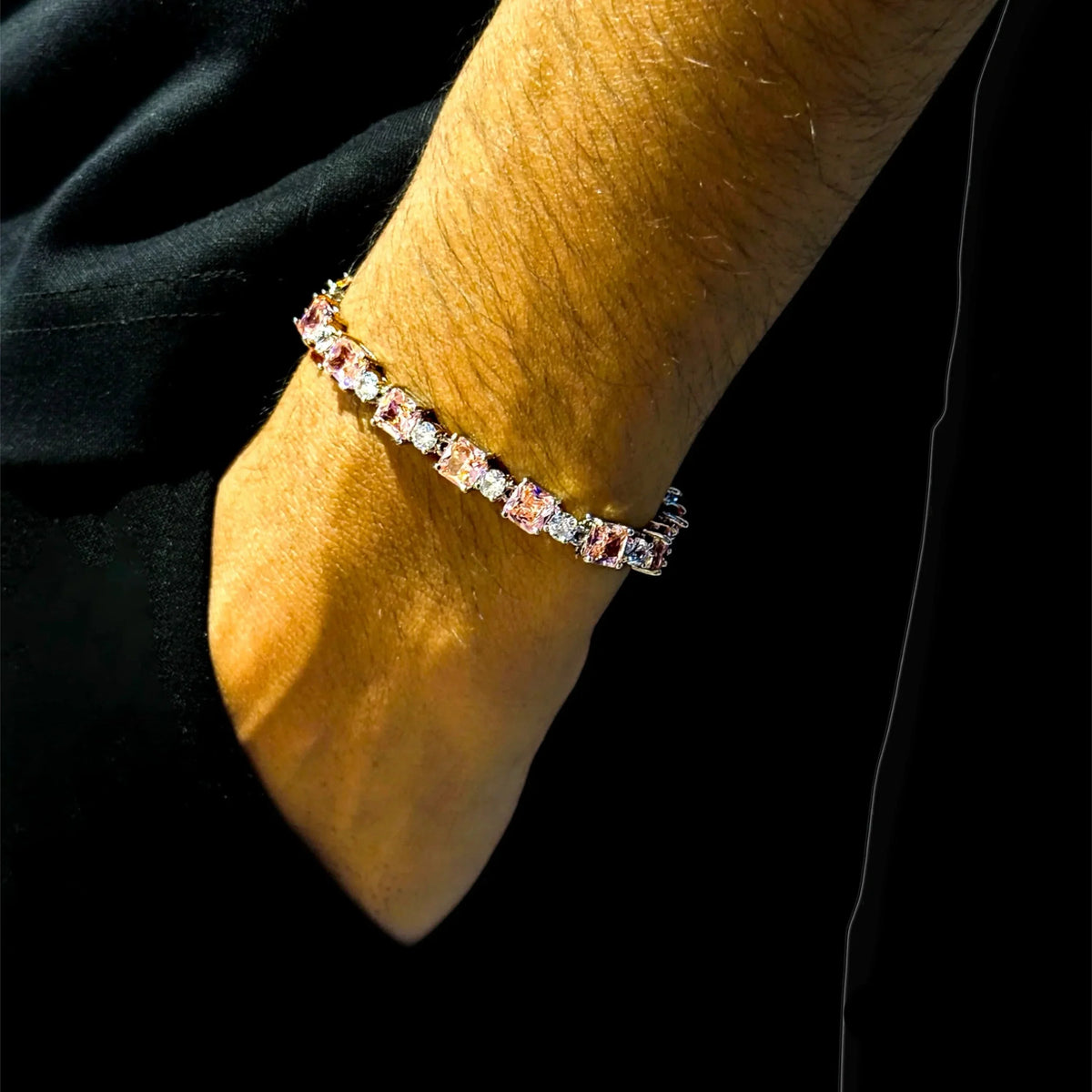 Pink Cube Bracelet - White