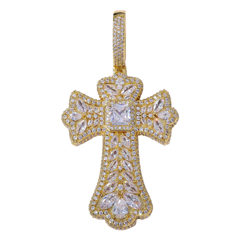 Multi Gem Cross Pendants - Yellow