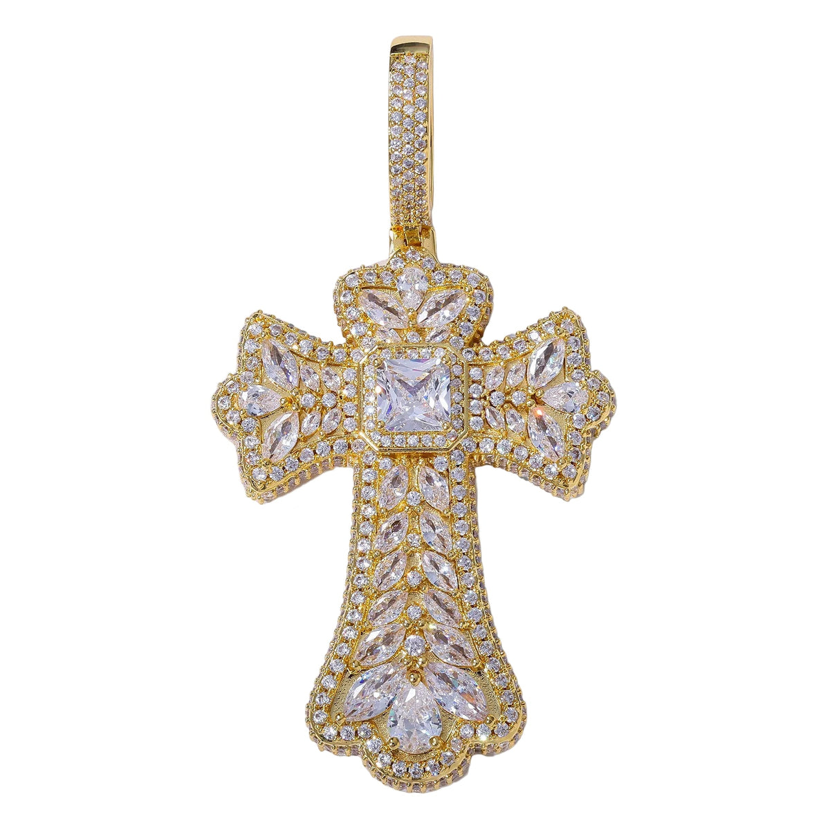 Multi Gem Cross Pendants - Yellow