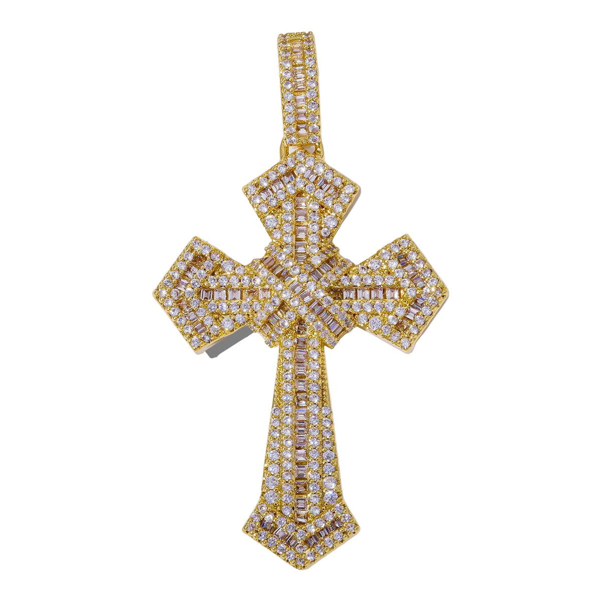 Roped Cross Pendants - Yellow