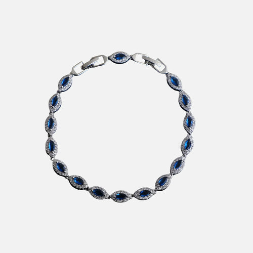 Blue Angel Eyes Bracelet - White