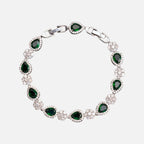Green Blossom Drop Bracelet - White