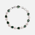Green Blossom Drop Bracelet - White