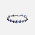 Blue Heart Crystal Bracelet - White