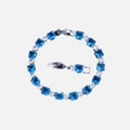 Light Blue Cube Bracelet - White