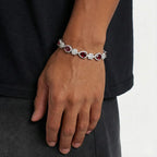 Red Blossom Drop Bracelet - White