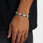 Green Blossom Drop Bracelet - White