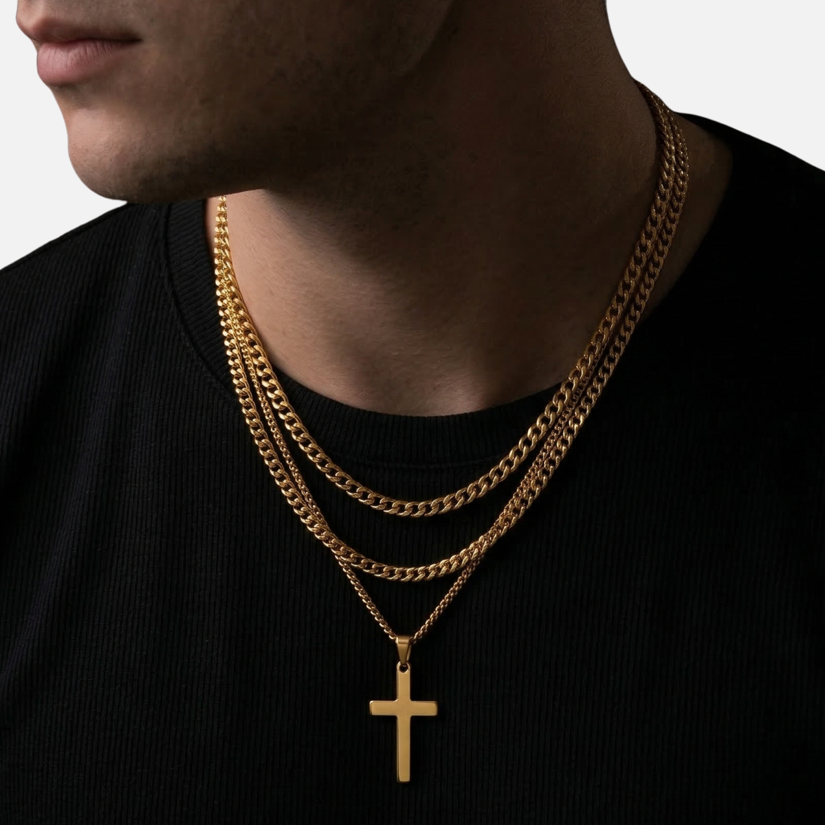Cross X Cuban Chain - Yellow