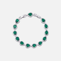 Green Tear Drop Bracelet - White