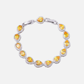 Yellow Tear Drop Bracelet - White