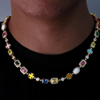 Mixed Gemstone Necklace - Yellow