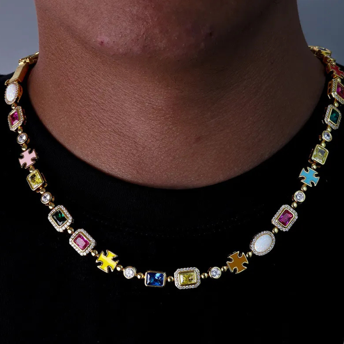 Mixed Gemstone Necklace - Yellow