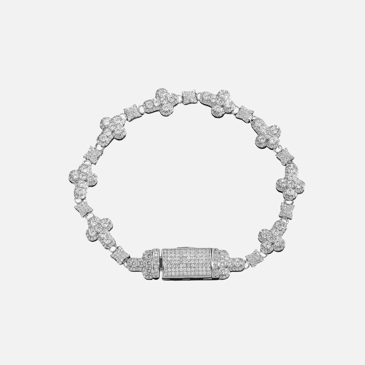 Clover Crystal Bracelet - White