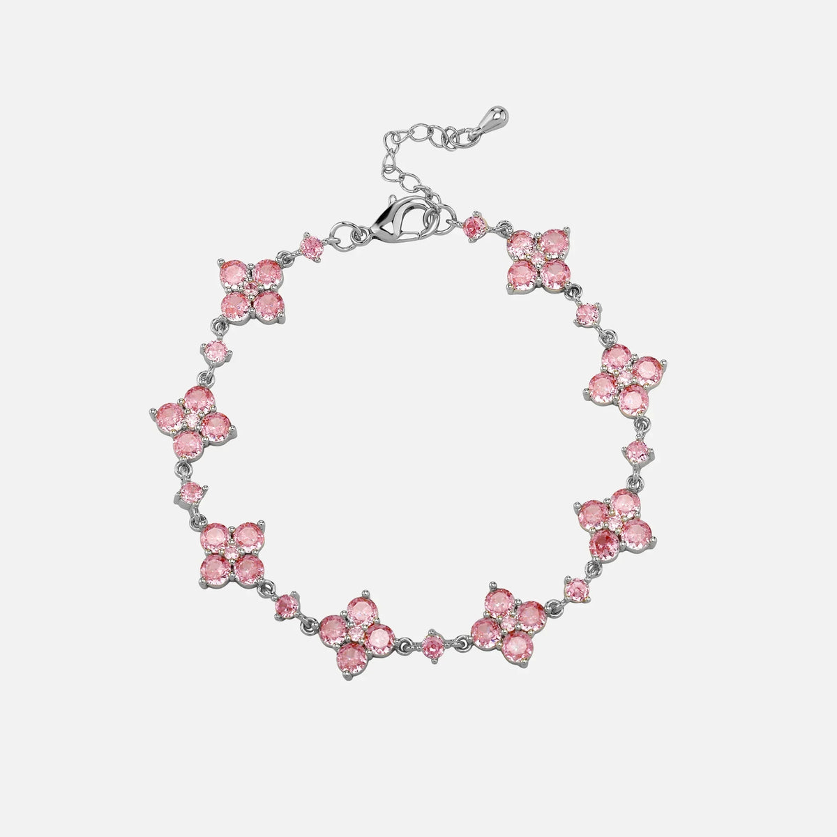 Pink Star Clover Bracelet - White
