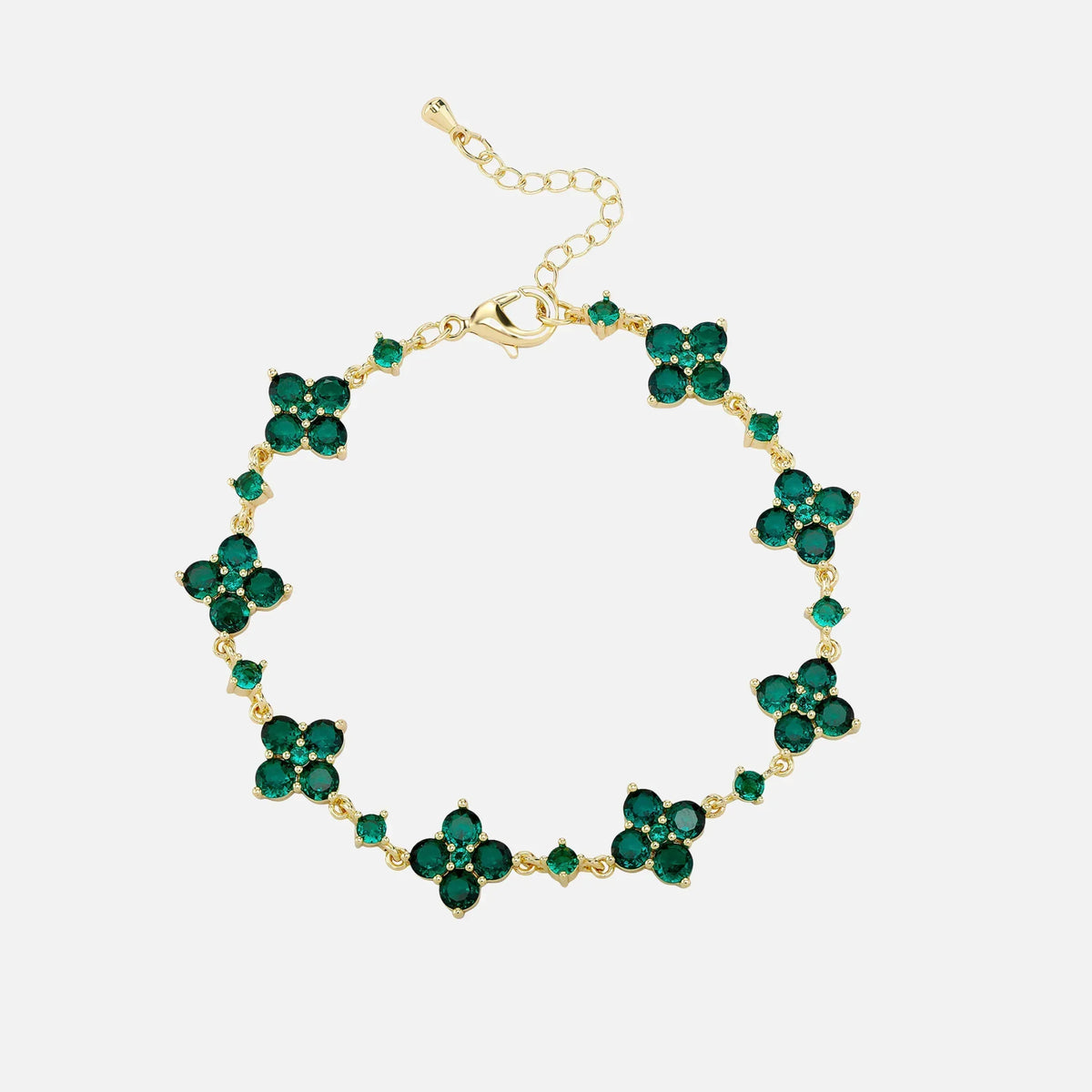 Green Star Clover Bracelet - Yellow