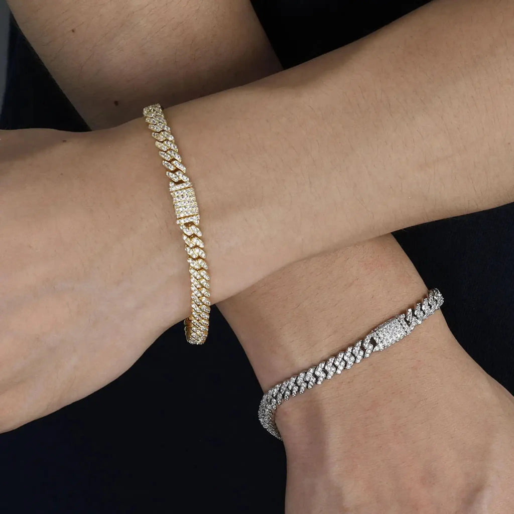 Iced Cuban Bracelet - 6mm - White